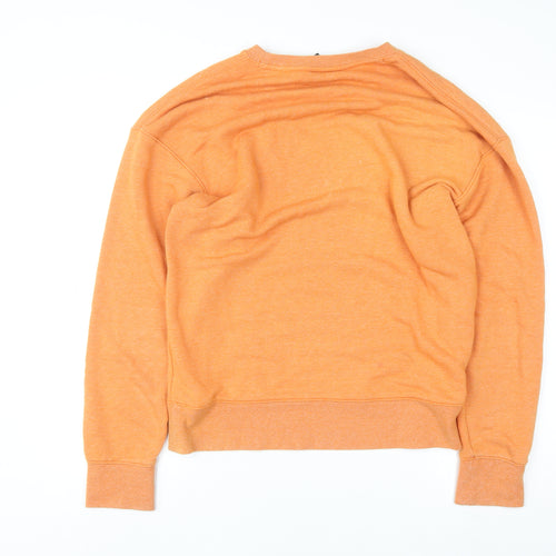 Nike Men's Orange Pullover Sweatshirt M Crew Neck Logo Sportswear