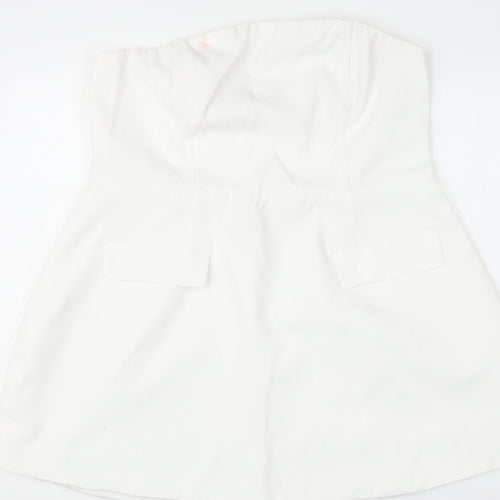 Boohoo Women White Size 18 Strapless Bodycon Mini Dress