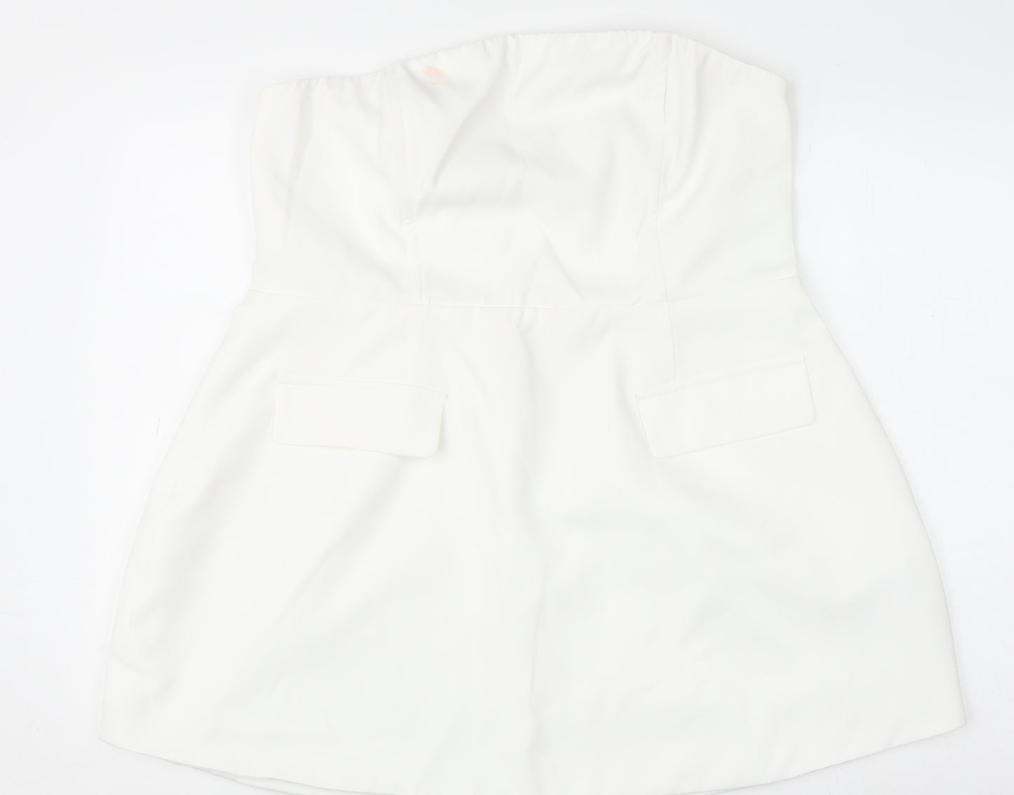 Boohoo Women White Size 18 Strapless Bodycon Mini Dress