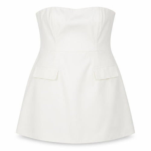 Boohoo Women White Size 18 Strapless Bodycon Mini Dress