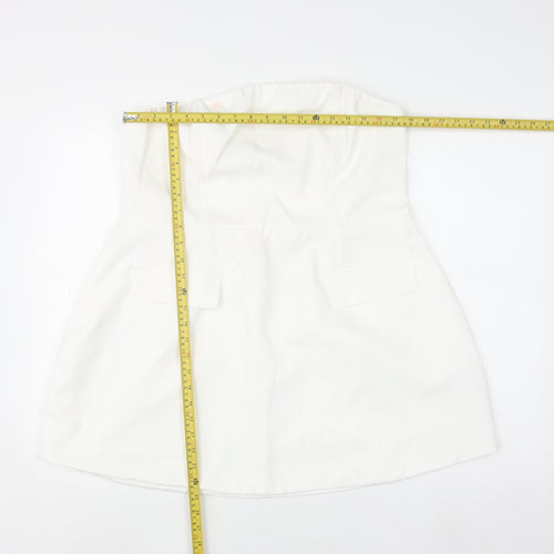 Boohoo Women White Size 18 Strapless Bodycon Mini Dress