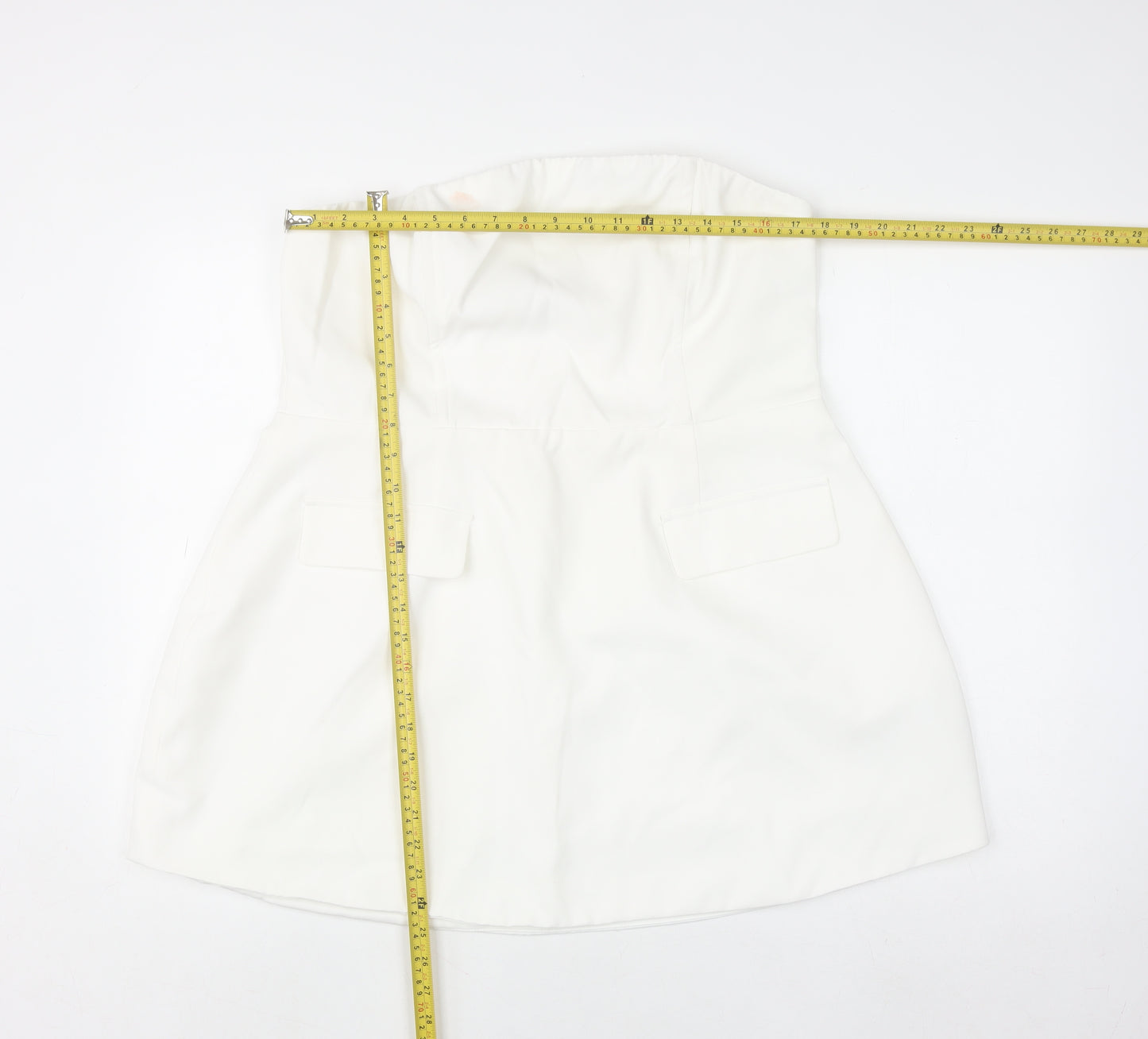 Boohoo Women White Size 18 Strapless Bodycon Mini Dress