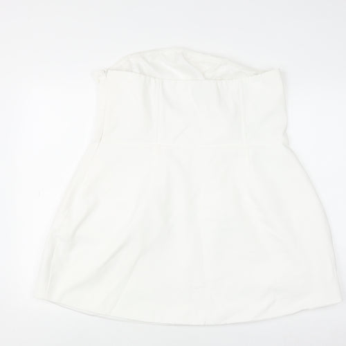 Boohoo Women White Size 18 Strapless Bodycon Mini Dress