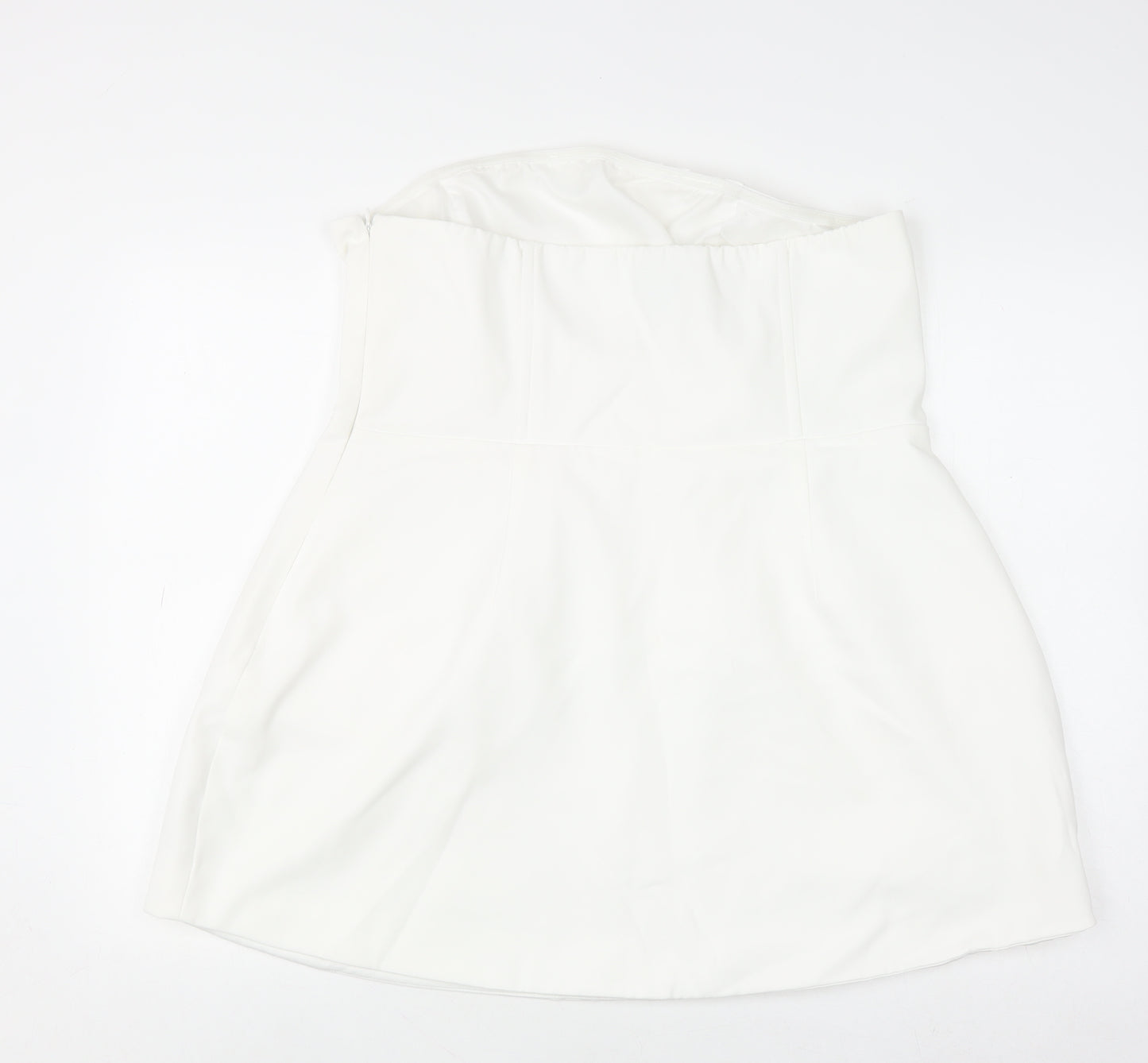 Boohoo Women White Size 18 Strapless Bodycon Mini Dress