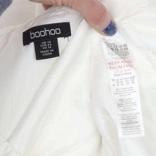 Boohoo Women White Size 18 Strapless Bodycon Mini Dress