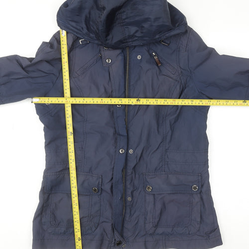 Valino Women's Blue Hooded Parka Jacket Size 12 Regular Fit