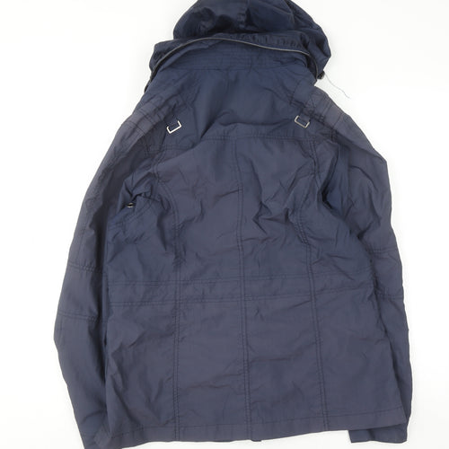 Valino Women's Blue Hooded Parka Jacket Size 12 Regular Fit
