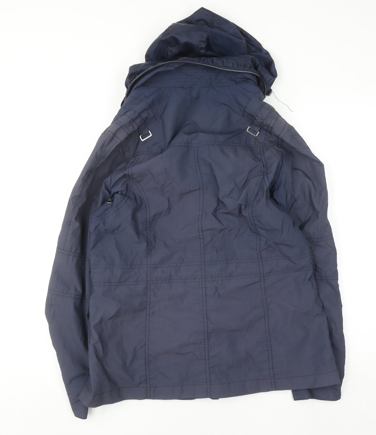 Valino Women's Blue Hooded Parka Jacket Size 12 Regular Fit