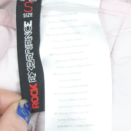 Rock Experience Womens Pink Puffer Jacket S Lightweight Quilted Outdoor