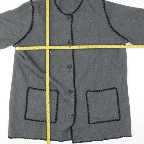 Cyrus Womens Grey 2XL Button Knit Cardigan With Pockets