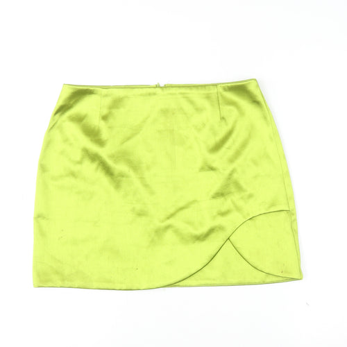 River Island Womens Green Short Wrap Satin Skirt Size 12