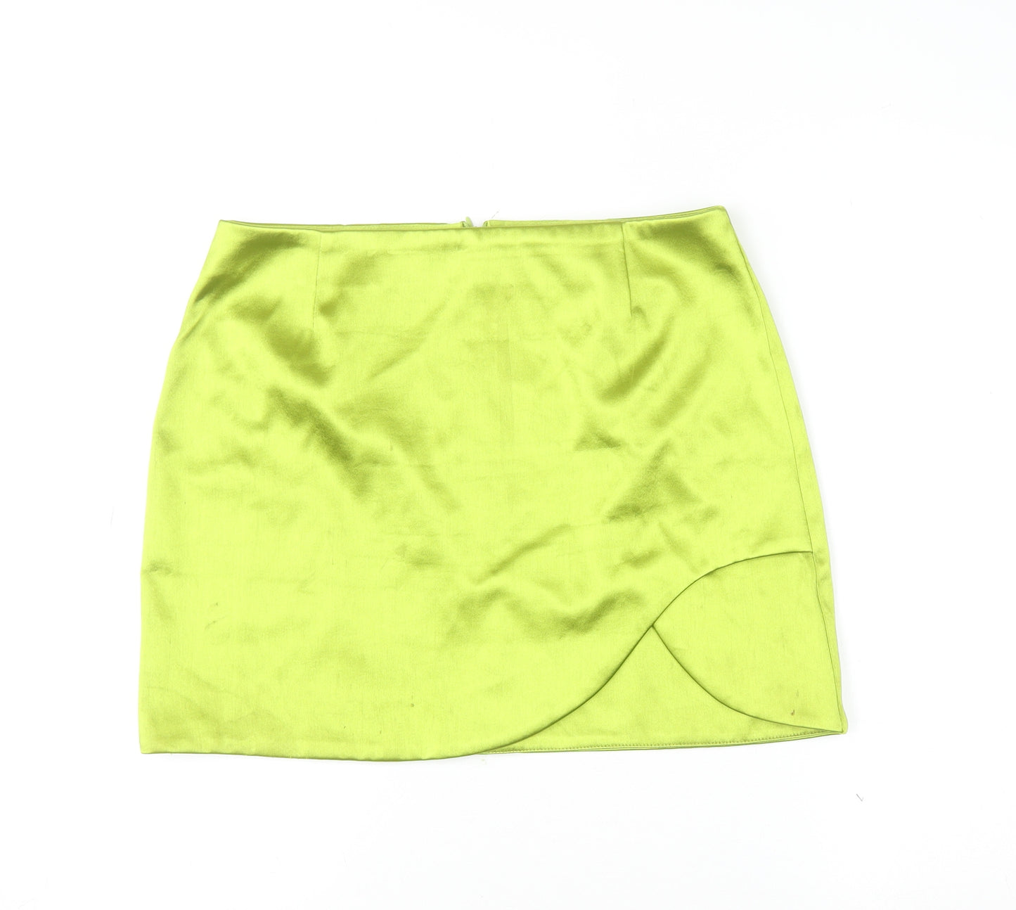 River Island Womens Green Short Wrap Satin Skirt Size 12