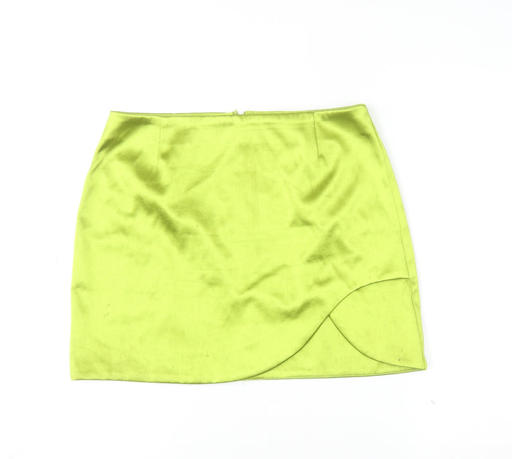 River Island Womens Green Short Wrap Satin Skirt Size 12