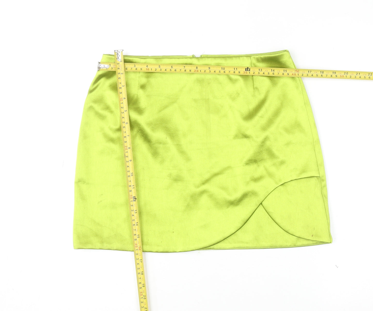 River Island Womens Green Short Wrap Satin Skirt Size 12