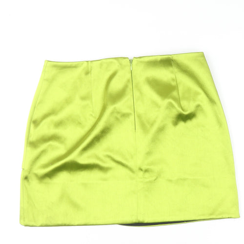 River Island Womens Green Short Wrap Satin Skirt Size 12