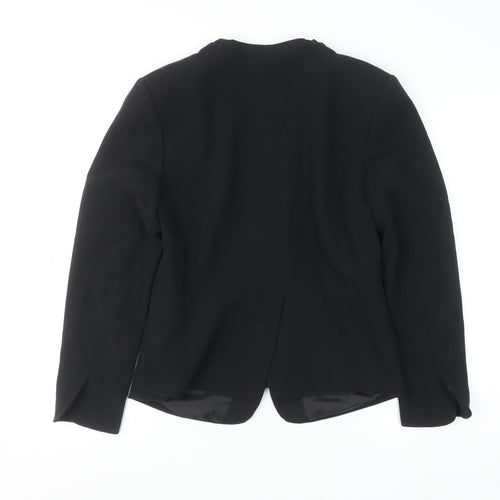H&M Women Black Size 14 Slim Fit Single-Breasted Blazer