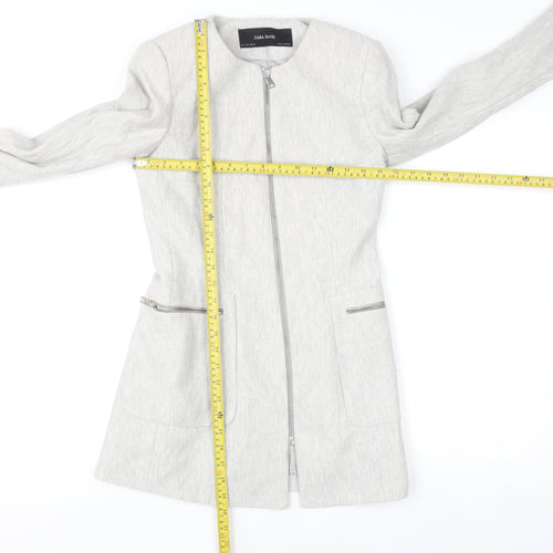 Zara Basic Women’s Grey Mid-Length Zip Coat Size S