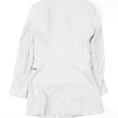 Zara Basic Women’s Grey Mid-Length Zip Coat Size S