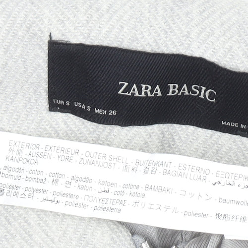 Zara Basic Women’s Grey Mid-Length Zip Coat Size S