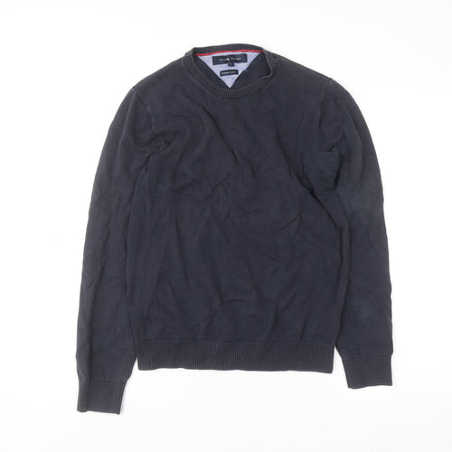 Tommy Hilfiger Men's Blue Cotton Crew Neck Jumper Size S