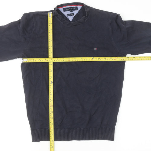 Tommy Hilfiger Men's Blue Cotton Crew Neck Jumper Size S