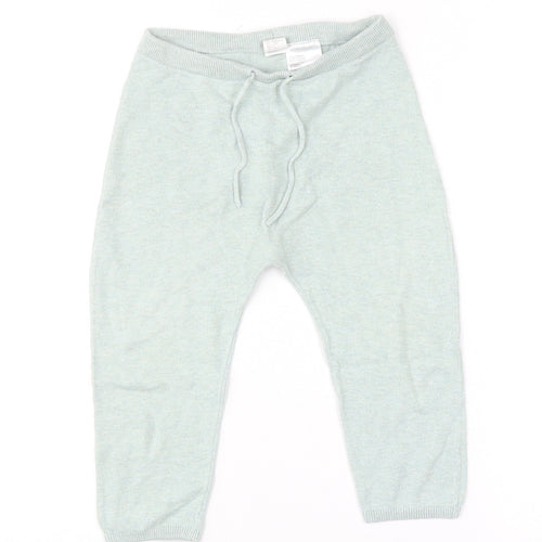 H&M Boys Green 2-3 Years Jogger Trousers 100% Cotton Elastic Waist