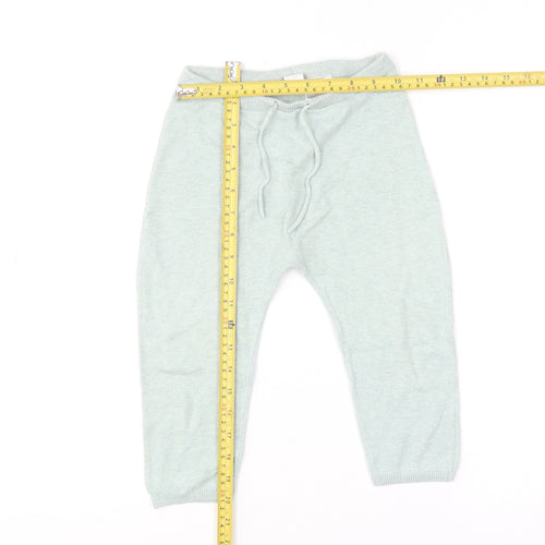 H&M Boys Green 2-3 Years Jogger Trousers 100% Cotton Elastic Waist