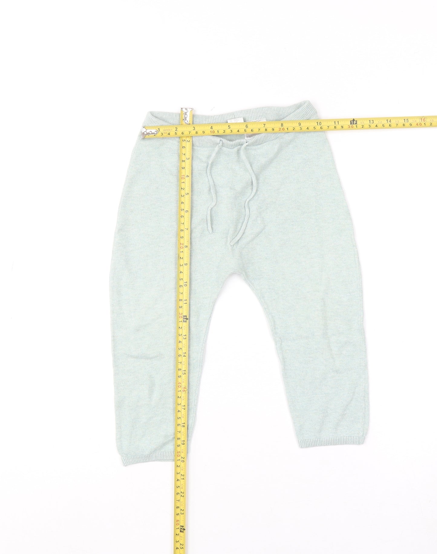 H&M Boys Green 2-3 Years Jogger Trousers 100% Cotton Elastic Waist
