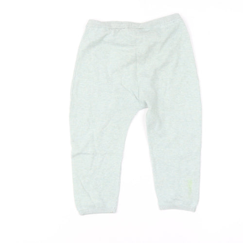 H&M Boys Green 2-3 Years Jogger Trousers 100% Cotton Elastic Waist