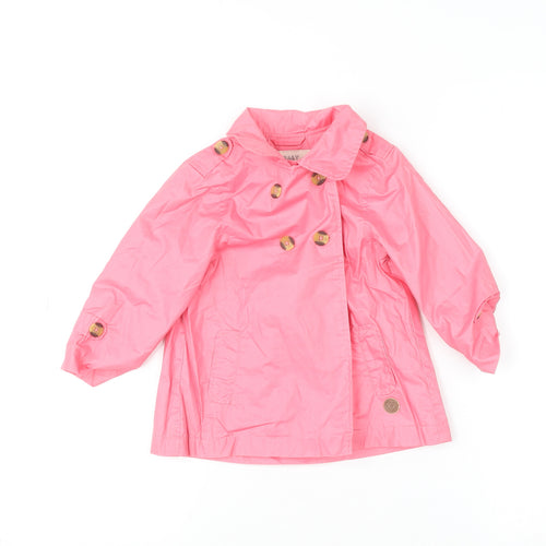 ZY Baby Pink Girls Double Breasted Trench Coat 12-18 Months Polyester Cotton