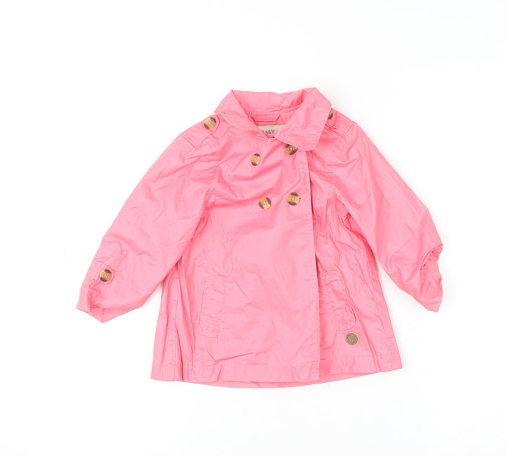 ZY Baby Pink Girls Double Breasted Trench Coat 12-18 Months Polyester Cotton