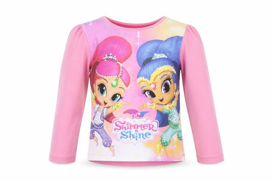 Nickelodeon Girls Pink Shimmer and Shine Long Sleeve Cotton T-Shirt 5 Years