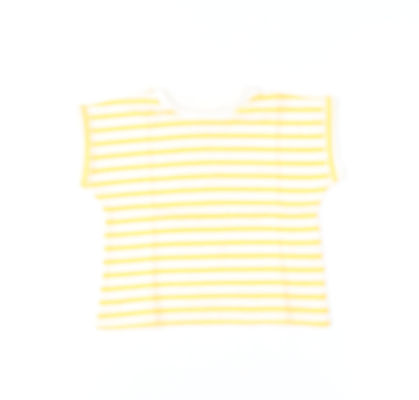 Zara Girls Yellow White Striped Short Sleeve T-Shirt 2XS Cotton