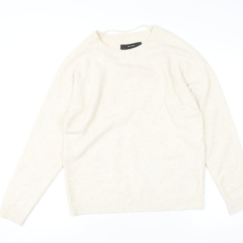 Vero Moda Women Beige Crew Neck Long Sleeve Pullover Jumper Size M