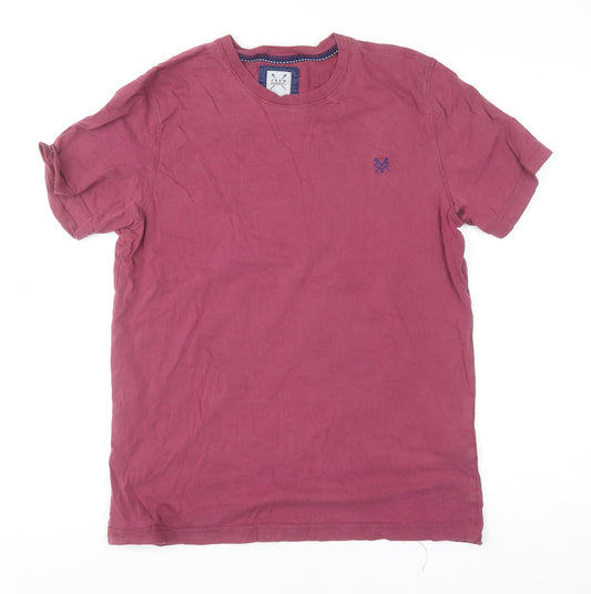 Crew Clothing Co. Men's Red Crew Neck Short Sleeve Cotton T-Shirt Size M