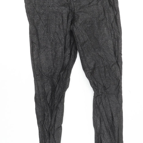 Tu Women’s Black Glitter High Waist Skinny Jeggings Size 8