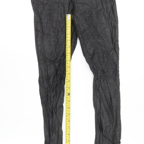 Tu Women’s Black Glitter High Waist Skinny Jeggings Size 8