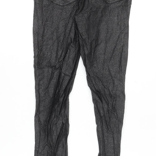 Tu Women’s Black Glitter High Waist Skinny Jeggings Size 8