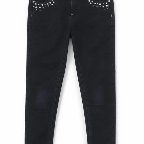 St. Bernard for Dunnes Girls Black Studded Skinny Stretch Jeans 10-11 Years