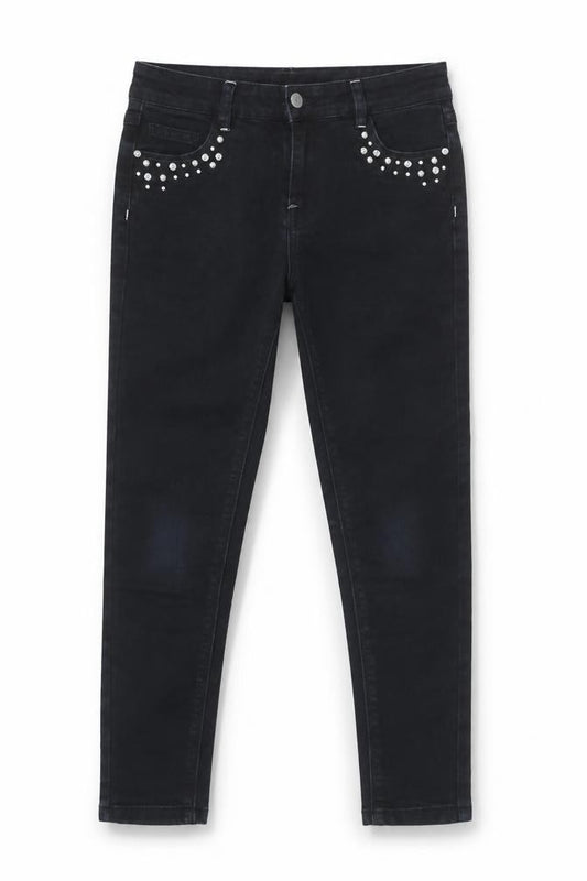 St. Bernard for Dunnes Girls Black Studded Skinny Stretch Jeans 10-11 Years