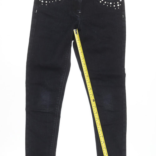 St. Bernard for Dunnes Girls Black Studded Skinny Stretch Jeans 10-11 Years