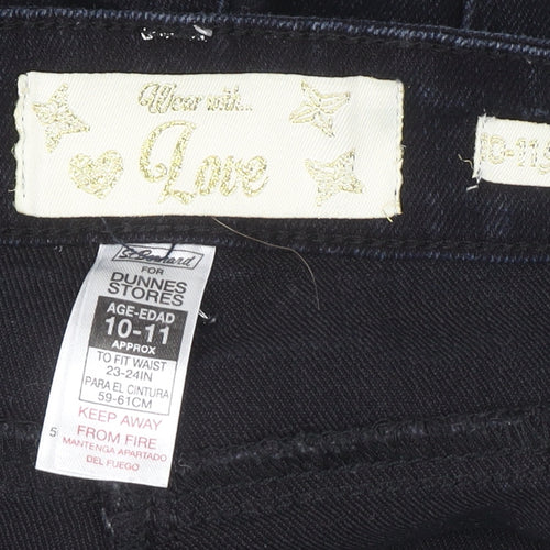 St. Bernard for Dunnes Girls Black Studded Skinny Stretch Jeans 10-11 Years