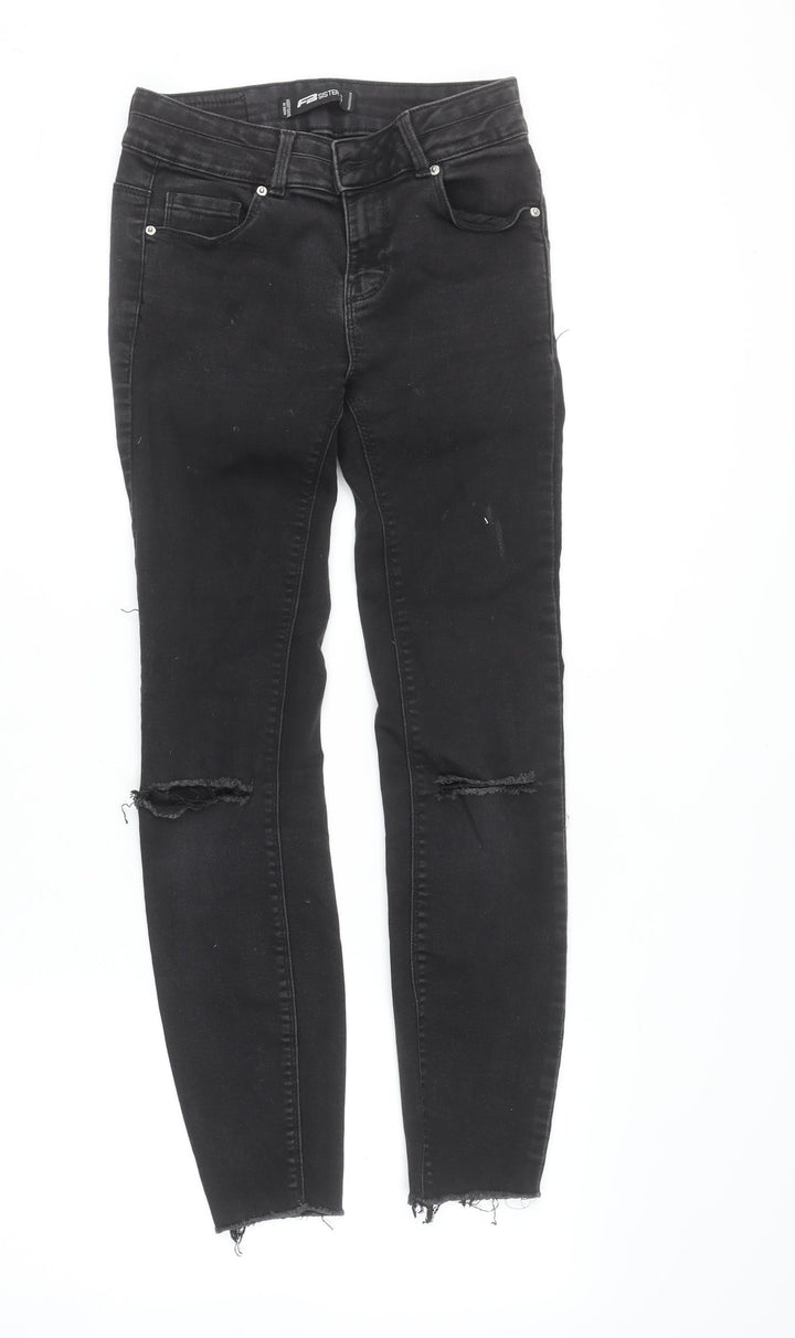 FB Sister Women's Black Skinny Distressed Stretch Jeans Size S