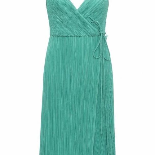 H&M Women’s Green Pleated Wrap Midi Dress Size S