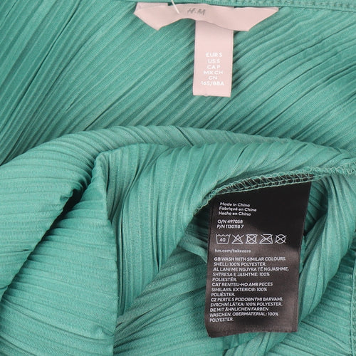 H&M Women’s Green Pleated Wrap Midi Dress Size S