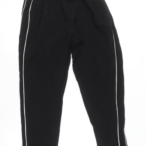 Style London Womens Black XS Jogger Trousers with White Side Stripe