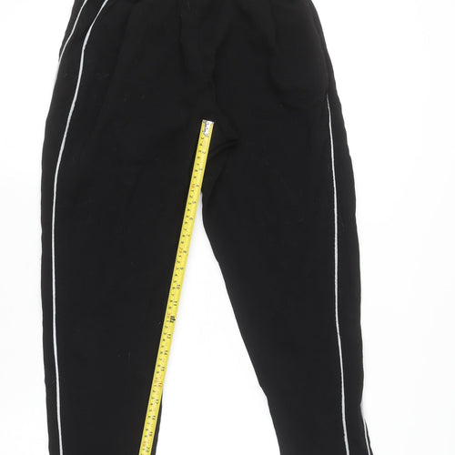 Style London Womens Black XS Jogger Trousers with White Side Stripe