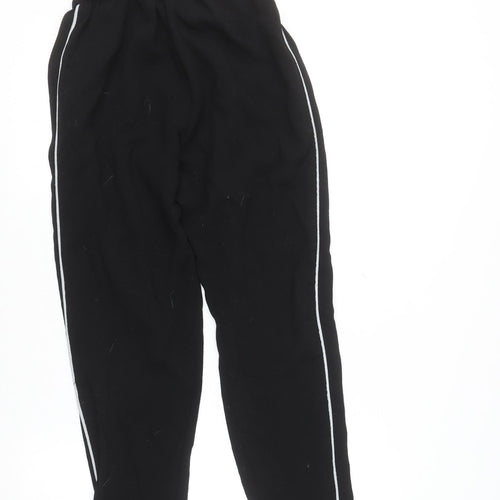 Style London Womens Black XS Jogger Trousers with White Side Stripe