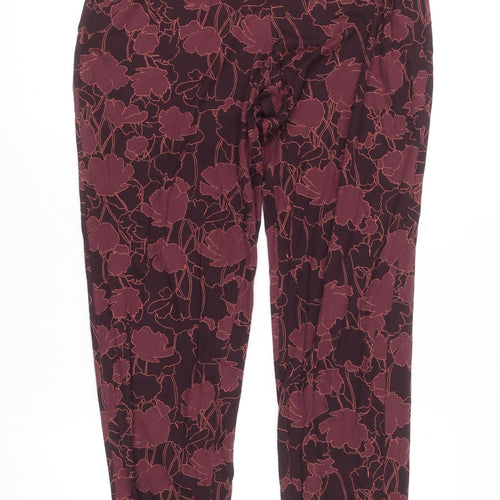 Calida Womens Burgundy Floral Lounge Pants S - Cotton Blend Nightwear