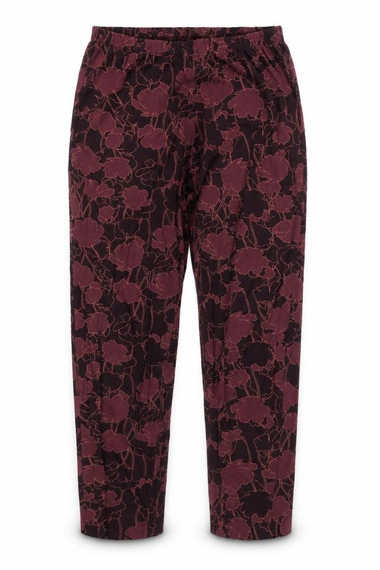 Calida Womens Burgundy Floral Lounge Pants S - Cotton Blend Nightwear